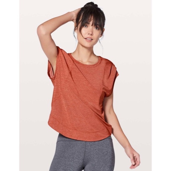 Lululemon Gait Keeper Short Sleeve Heathered Bonfire